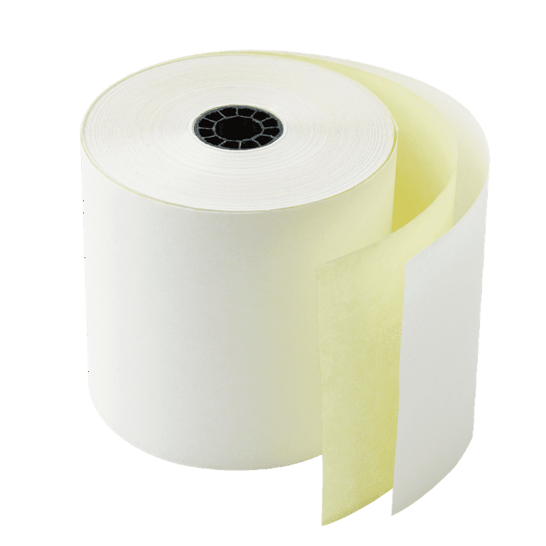 3" 2-Ply Carbonless Paper Rolls – White/Yellow 50 Rolls